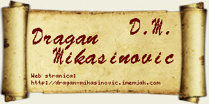 Dragan Mikašinović vizit kartica
